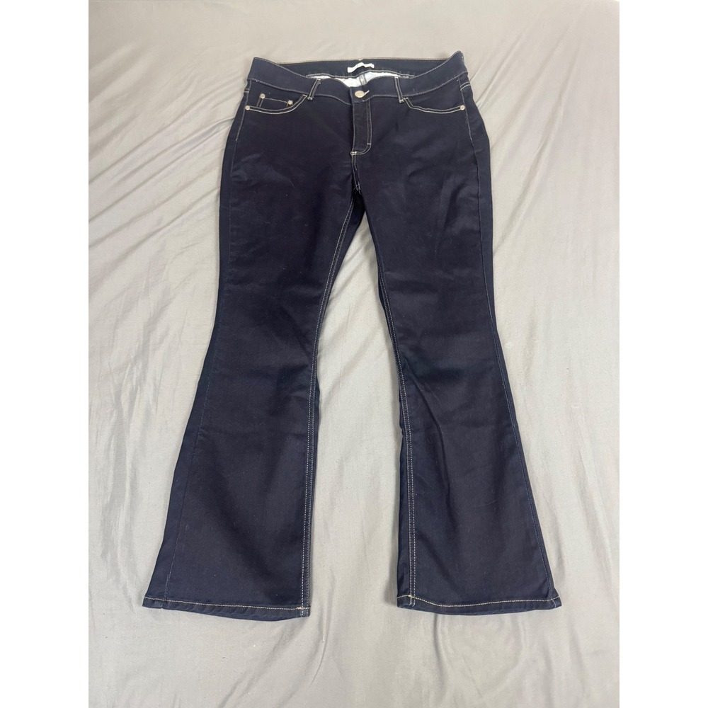 Riders by Lee Womens 16 Petite Mid Rise Bootcut Jeans Dark Wash Indigo Stretch